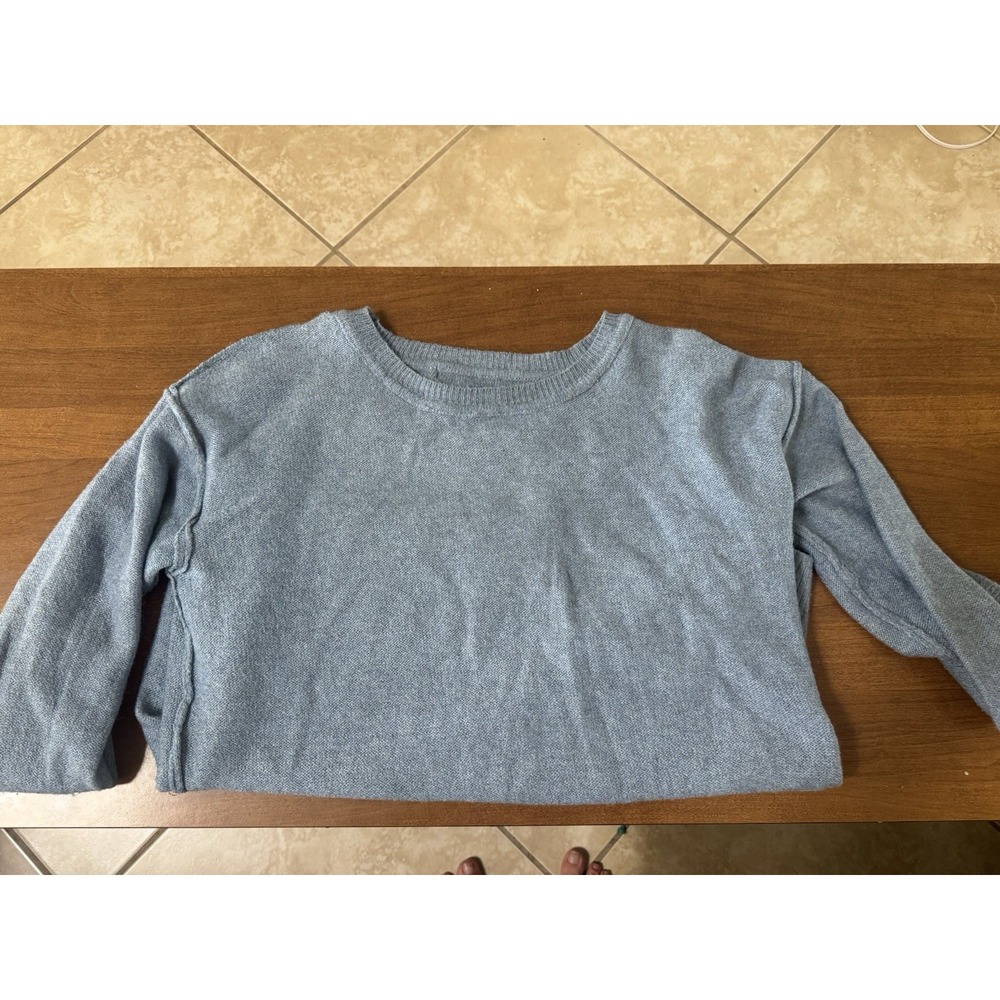 Ellen Tracy Sweater Womens X-Large Bluebell Soft Crew Neck Long Sleeve New